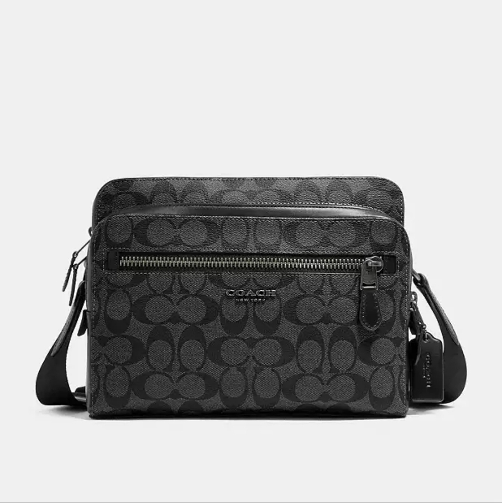 NWT COACH West Camera Bag In Signature Canvas crossbody